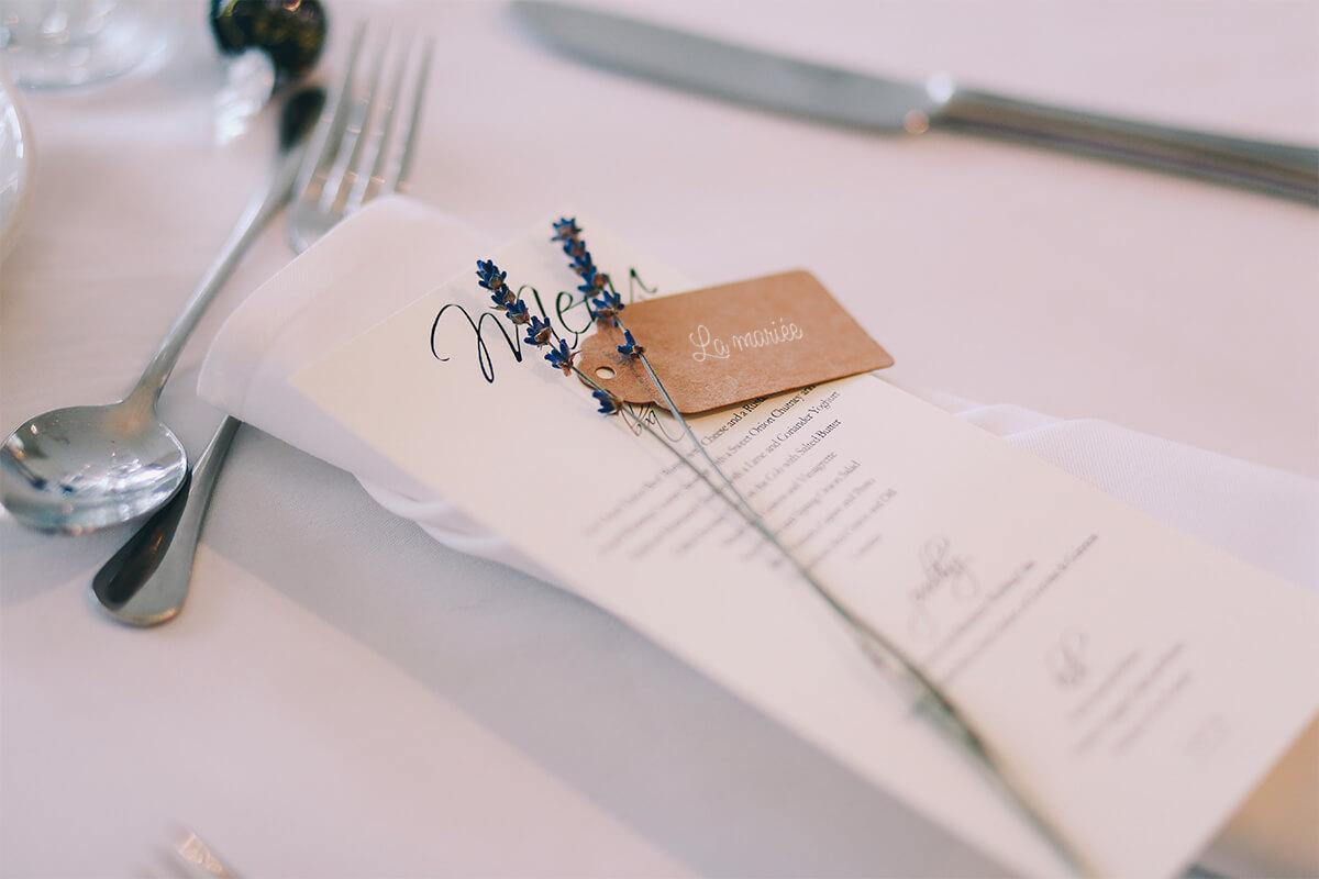 Wedding menu